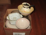 Kitchen Box Lot: Casserole, Dishes, Etc