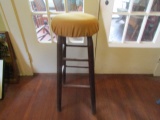 Vtg Solid Wood Bar Stool NO SHIPPING