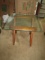 Modern Glass Top W/ Wood Base End Table (LOCAL PICK UP ONLY)