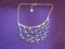 Liz Claiborne Silver Tone W/ Blue Stones Bib Necklace