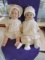 2 Vtg Plastic Mold Dolls