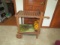 Wooden Tea Cart W/ Clay Pots, Faux Flowers And Bottom Tray Included(LOCAL PICK UP ONLY)