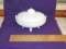 Vtg Fenton Hobnail Milk Glass Footed Oval Candy Dish