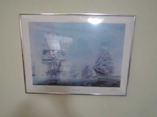 Signed And Autographed Ships Print " Newport 1976 " By Kipp Soldwedel