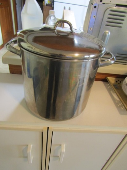 Nice Revere Ware Stainless Steel 12 Quart Stock Pot W/ Lid