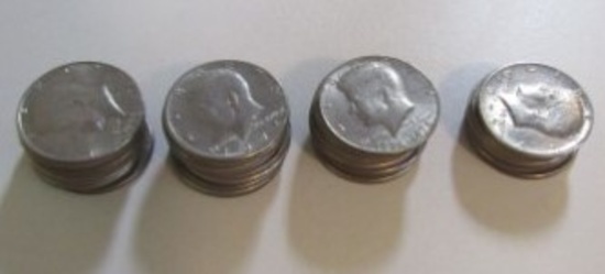 $18.25 Face Value Of Kennedy Half Dollars Dated 1971-1986