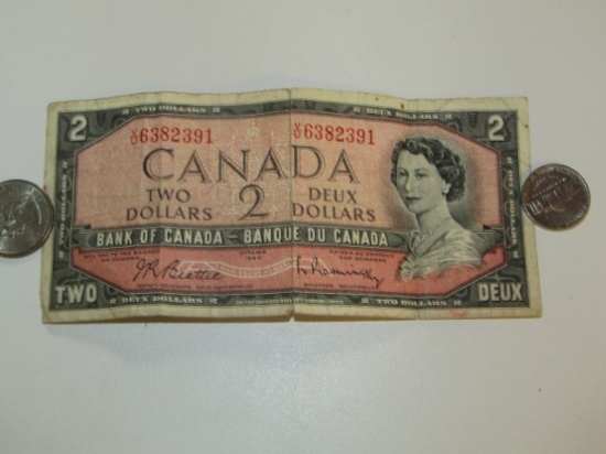 1954 Ottawa, 2 Dollar Bank Of Canada Bank Note