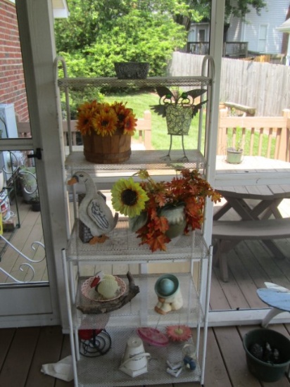 5 Shelf Metal Stand W/ Contents (LOCAL PICK UP ONLY)