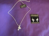 Never Used Annaleece By Devries Matching Earring And Necklace W/ Swarovski Elements