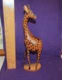 Solid Wood, Hand Carved In Kenya, Tall Giraffe