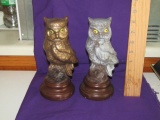 2 Ceramic Owls
