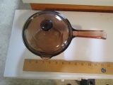 Pyrex Amber Glass Vision Ware 1 Liter Pot W/ Lid