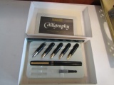Osmiroid Caligraphy Fountain Pen W/ 5 Additional Nibs And 1 Ink Cartridge