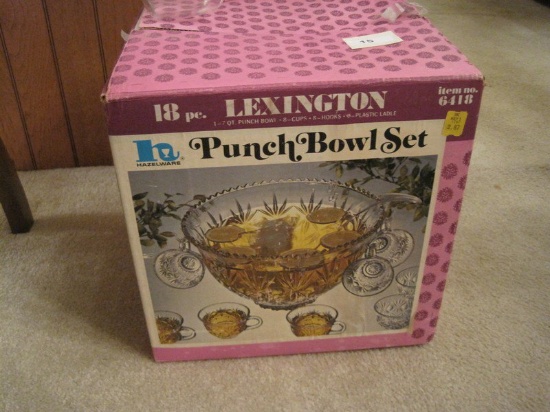 Hazelware Lexington Pattern Punch Bowl 18 Pieces Set