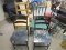 Lot - Wood Chair Slat Back, 1 Green Slat Back Chair, Pair Metal Chairs