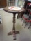 Wood Child's Pedestal Side Table w/ Floral Ceramic Center
