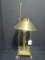 Gilded Metal Lamp w/ Claw Feet Adjustable Shade