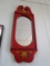 Vintage Red/Floral Motif Wall Hanging Mirror by Yorkcraft Inc.