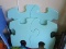 Sky Blue Child's Puzzle Piece Style Bed Wooden