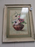 Flowers in Vase Art Print by S. Brioux in Frame/Matt