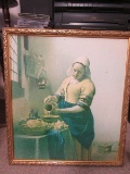 Milk Maid Print in Ornate Frame/Matt