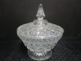 Hobnail Crystal Glass Candy Dish