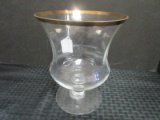 Raised Glass Vase w/ Gild Rim
