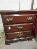 Solid Wood Side Drawer w/ 3 Drawers by Sumter. S.C. Cabinet Co., 4 Brass Pulls