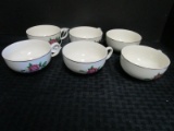 6 Vintage Rose Motif Gilded Rim Teacups