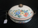 M. Kamenstein Inc. Taiwan Metal Casserole Dish w/ Lid Floral Pattern