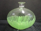 Glass Vase w/ Green Glass Pattern