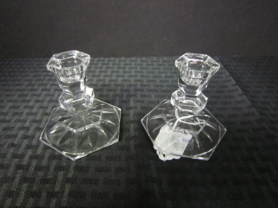 Pair - Towle Lead Crystal Candle Holders