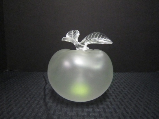 Lalique France Crystal Perfume Bottle Apple Frosted Glass
