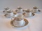 Set of 6 Demitasse Porcelain Cups/Saucers Gilt Floral Design Border