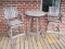 Jensen Jarrah Solid Wood Bistro Table w/2 Swivel Chairs, Slat Design