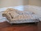 Fainting Couch with Rolled Arm Traditional Design Diamond Tufted Upholstery