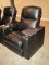 Black Leather Home Theater/Power Recliner w/Snack Tray & Cup Holder