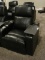 Black Leather Home Theater/Power Recliner w/Snack Tray & Cup Holder