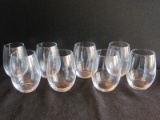 8 Crystal Old Fashioned Glasses signed on base Barware