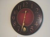 Howard Miller Decorative Wall Clock w/Pendulum Antiqued Patina & Metal Trim