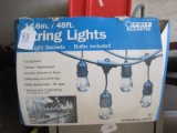 Fleet Electric 48' String Lights w/24 Light Sockets, Bulbs Included