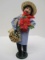 Byers Choice Ltd. The Carolers Man w/ Straw Hat & Poinsettia © 1997