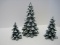 Department 56 Village Evergreen Set of 3 Trees Cold Cast Porcelain