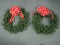 Pair - Wreaths w/ Red Bows