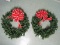 Pair - Wreaths w/ Red Bows