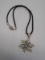 Snowflake Pendant Stamped 5X925 Thailand on Cord Necklace