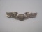 L.G.B. Sterling Army Air Force Pilot's Lapel Pin Back Engraved 6-15-74 Initials B.K.C.