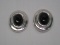 Pair - 925 Mexico TR Clip-On Earrings w/ Onyx Finish Accents