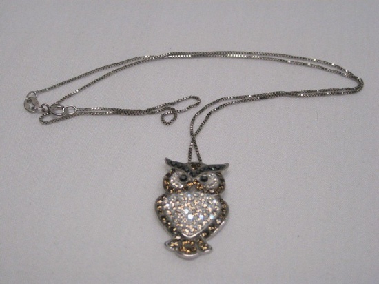 18" 925 Chain w/ 925 AV Owl Pendant