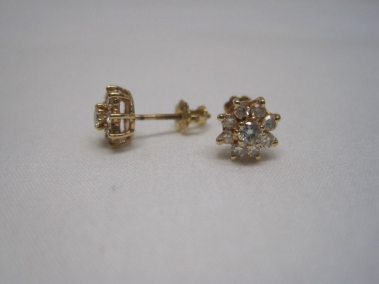 Pair - Screwback Diamond Earrings
